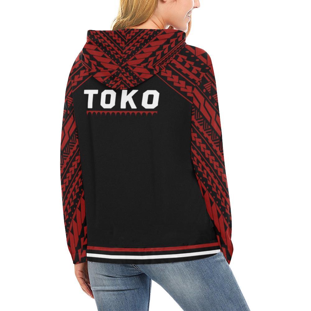 Coat Of Arms Tonga All Over Hoodie Red - Vibe Hoodie Shop