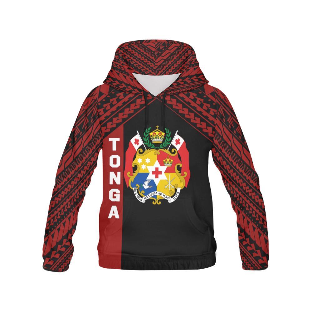 Coat Of Arms Tonga All Over Hoodie Red - Vibe Hoodie Shop