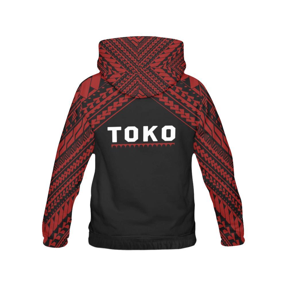 Coat Of Arms Tonga All Over Hoodie Red - Vibe Hoodie Shop