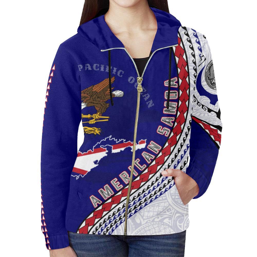 American Samoa Map Generation Iv Zip Up Hoodie - Vibe Hoodie Shop