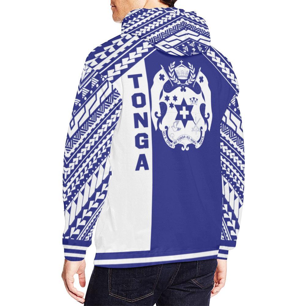 Coat Of Arms Tonga All Over Hoodie Blue - Vibe Hoodie Shop