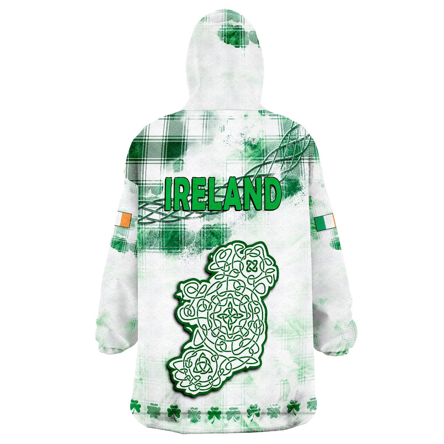 Ireland Cross Cricket Team Celtic Irish Green Pattern Unique Wearable Blanket Hoodie - Vibe Hoodie Shop