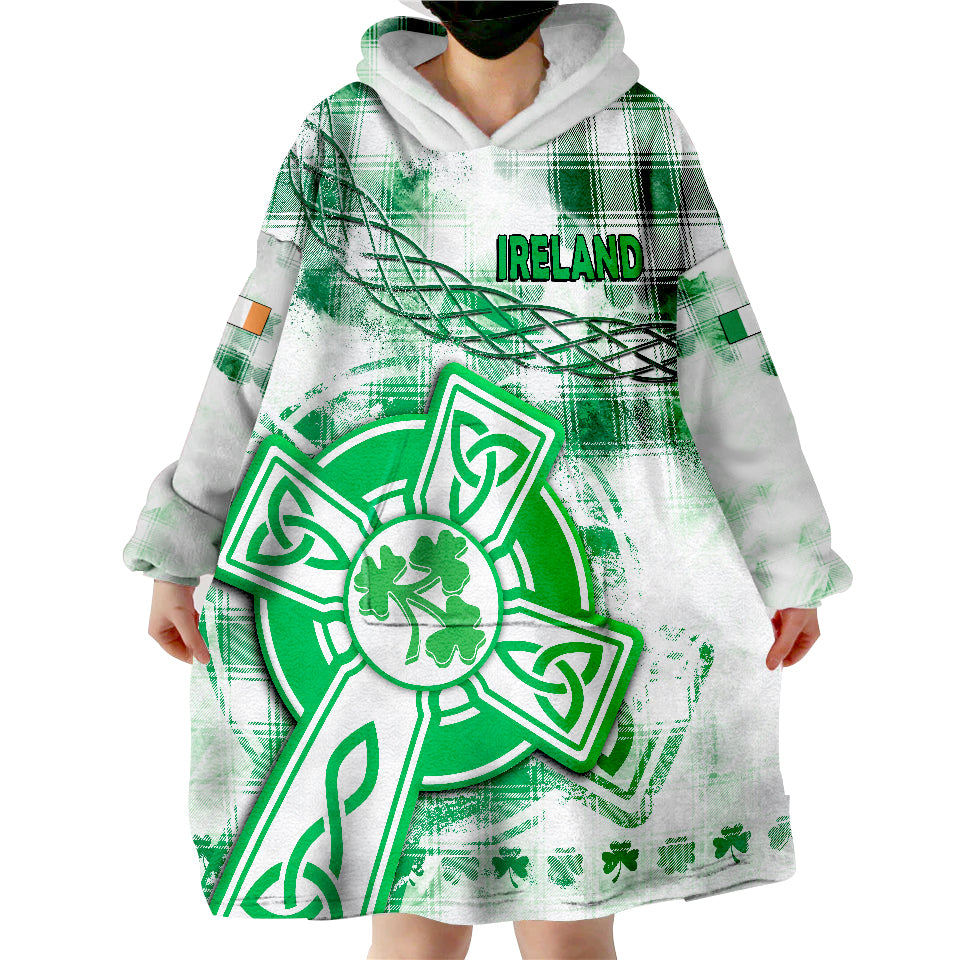 Ireland Cross Cricket Team Celtic Irish Green Pattern Unique Wearable Blanket Hoodie - Vibe Hoodie Shop