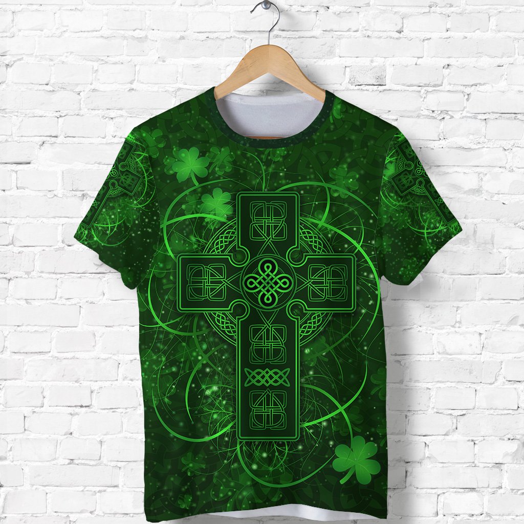 Ireland T shirt Irish Saint Patrick's Day Celtic Cross - Vibe Hoodie Shop