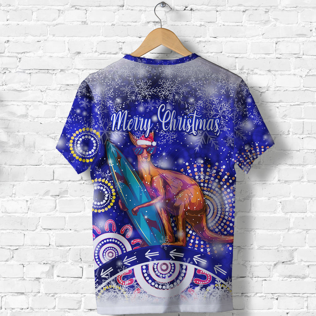 Australian Kangaroo Christmas T shirt Original Style - Blue - Vibe Hoodie Shop