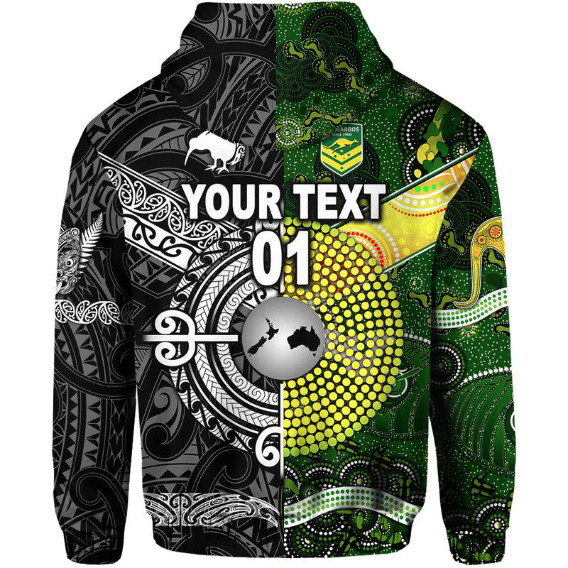 (Custom Personalised) New Zealand Maori All Black And Australia Kangaroos Aboriginal Zip Up And Pullover Hoodie Rugby Together LT8 - Vibe Hoodie Shop