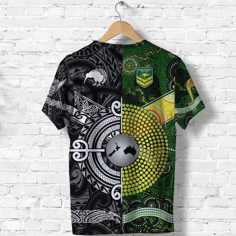 New Zealand Maori All Black And Australia Kangaroos Aboriginal T Shirt Rugby Together - Vibe Hoodie Shop