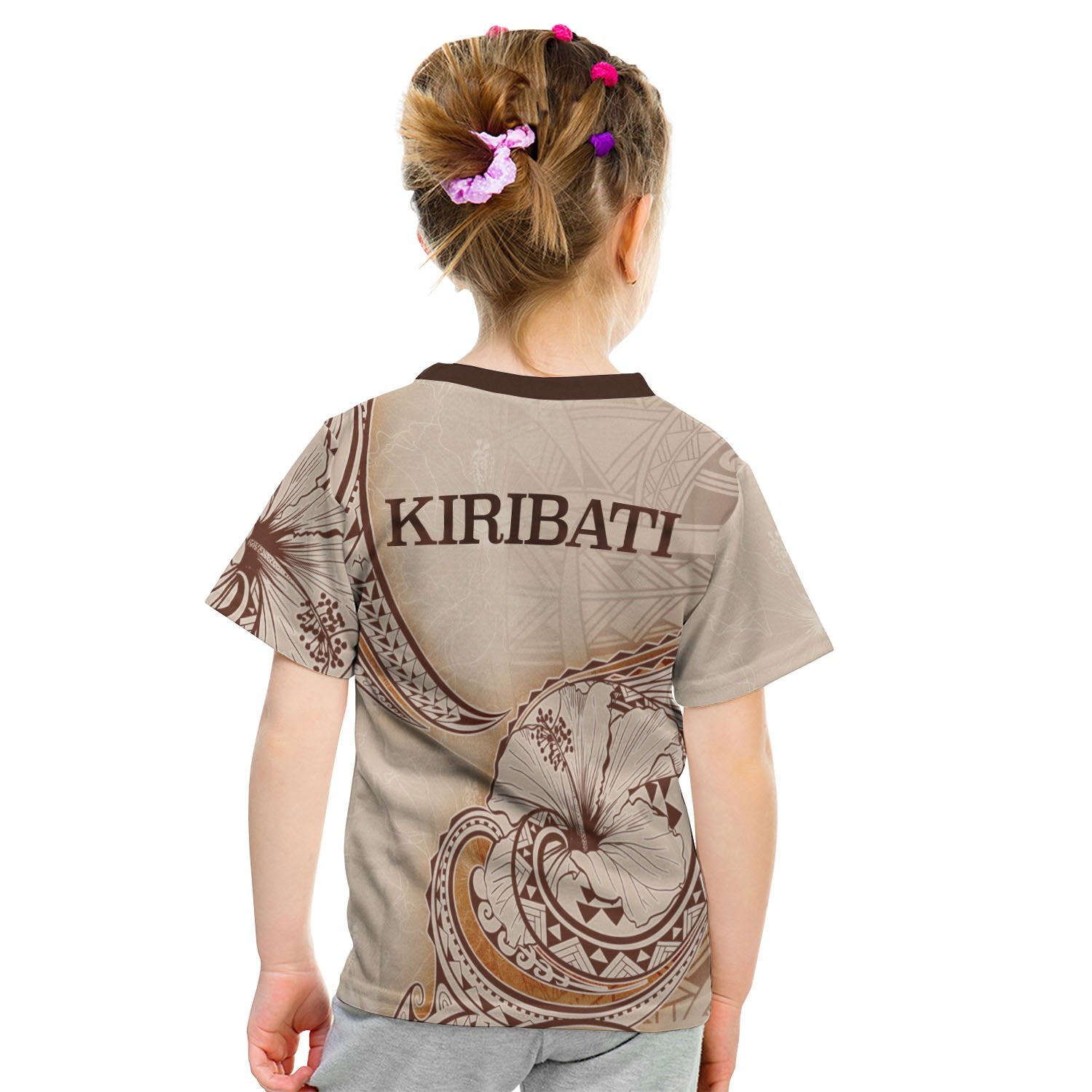Kiribati T shirt - Hibiscus Flowers Vintage Style - Vibe Hoodie Shop