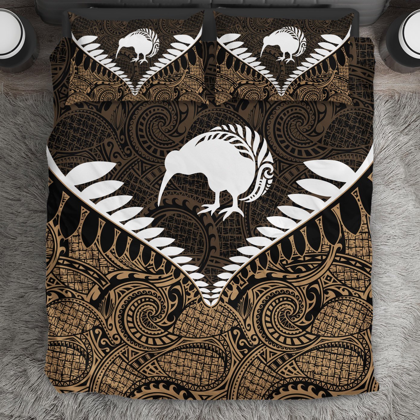New Zealand Koru Bedding Set, Kiwi Bird Duvet Cover And Pillow Case 03 - Vibe Hoodie Shop