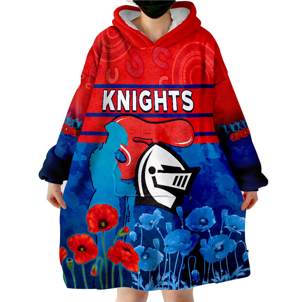 Knights ANZAC 2022 Novocastrians Lest We Forget Wearable Blanket Hoodie - Vibe Hoodie Shop