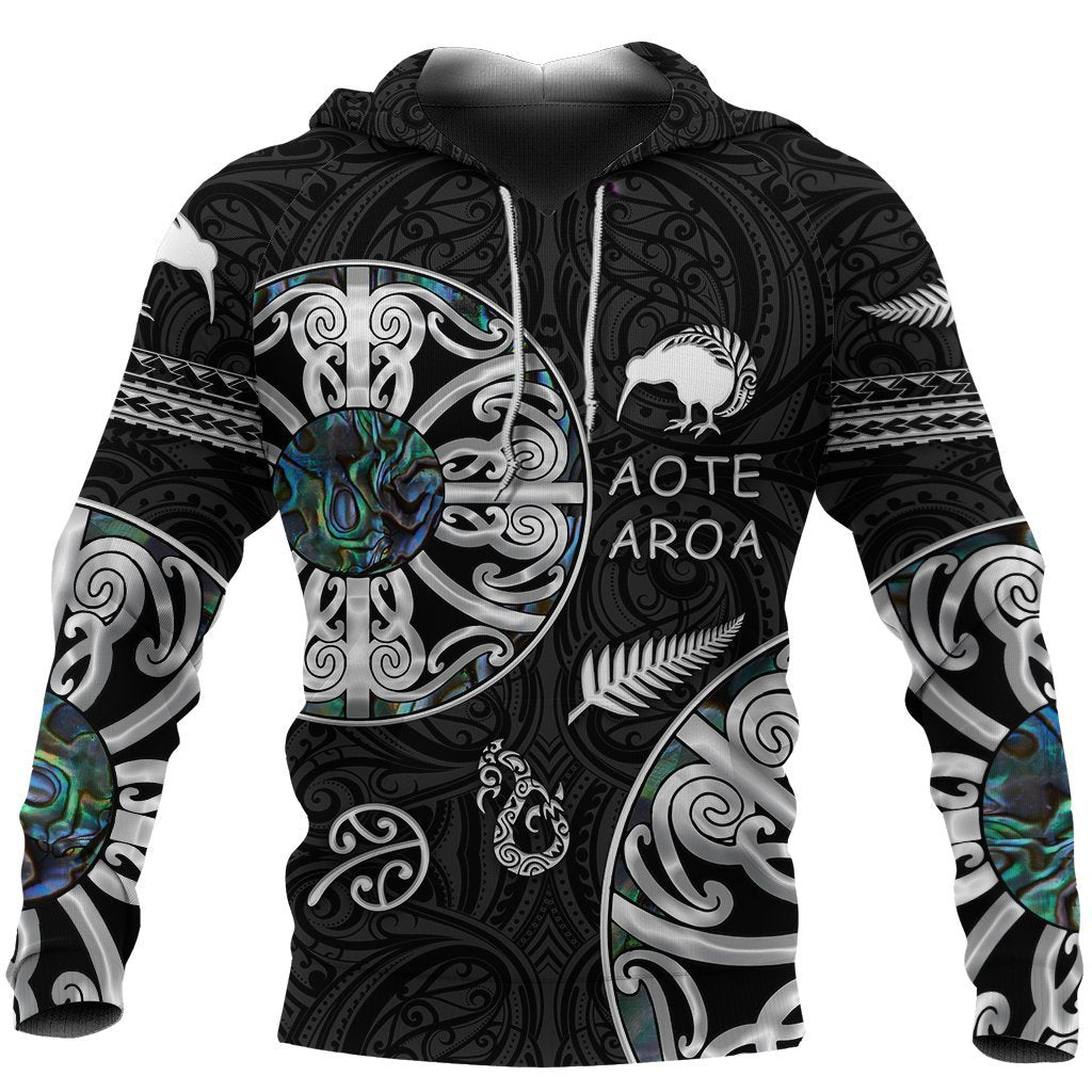 New Zealand Aotearoa Hoodie, Maori Mangopare Paua Shell Pullover Hoodie - Vibe Hoodie Shop