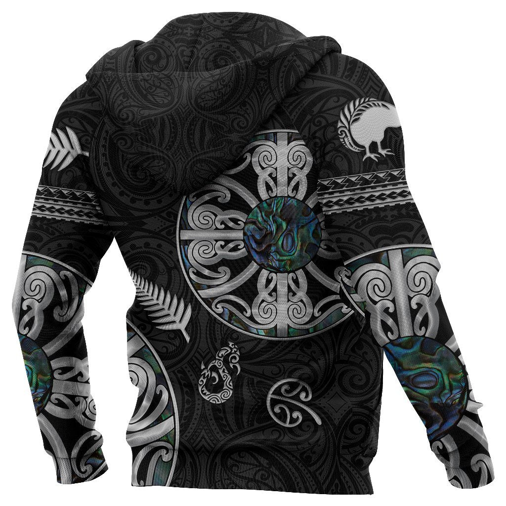 New Zealand Aotearoa Zip Hoodie, Maori Mangopare Paua Shell Zipper Hoodie - Vibe Hoodie Shop