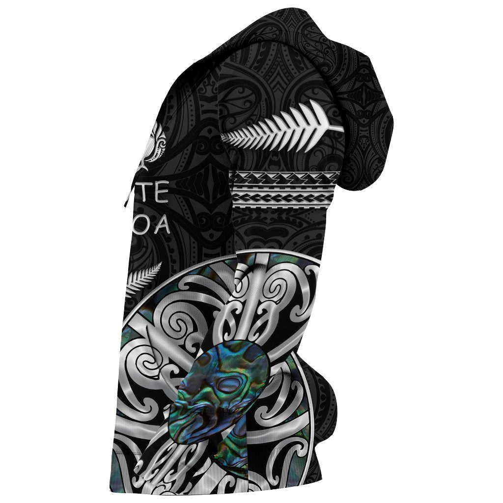 New Zealand Aotearoa Zip Hoodie, Maori Mangopare Paua Shell Zipper Hoodie - Vibe Hoodie Shop