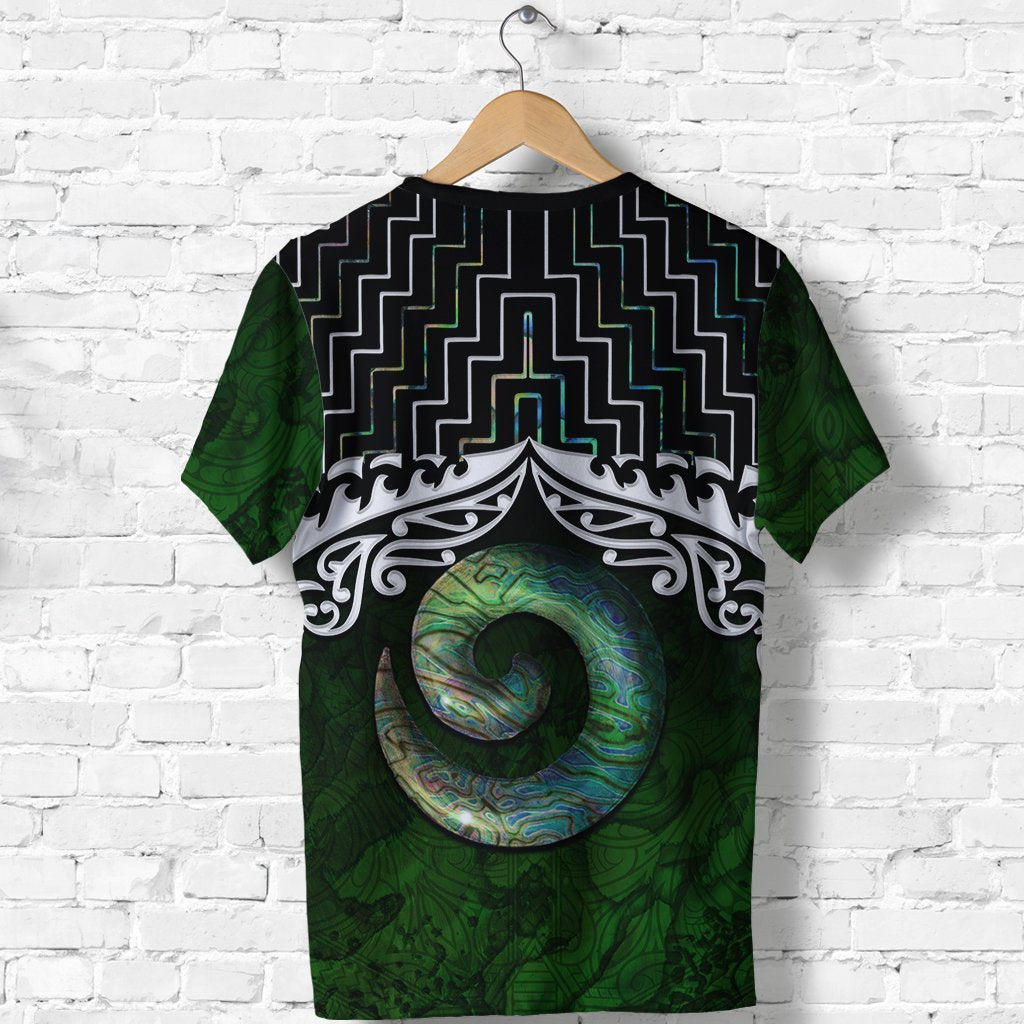 New Zealand Maori Shirt, Poutama Koru Paua Shell T shirt - Vibe Hoodie Shop