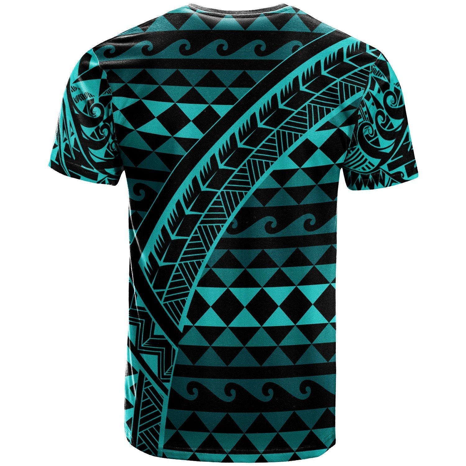 Tonga Custom Personalised T - Shirt - Blue Tribal Seamless Special Pattern - Vibe Hoodie Shop