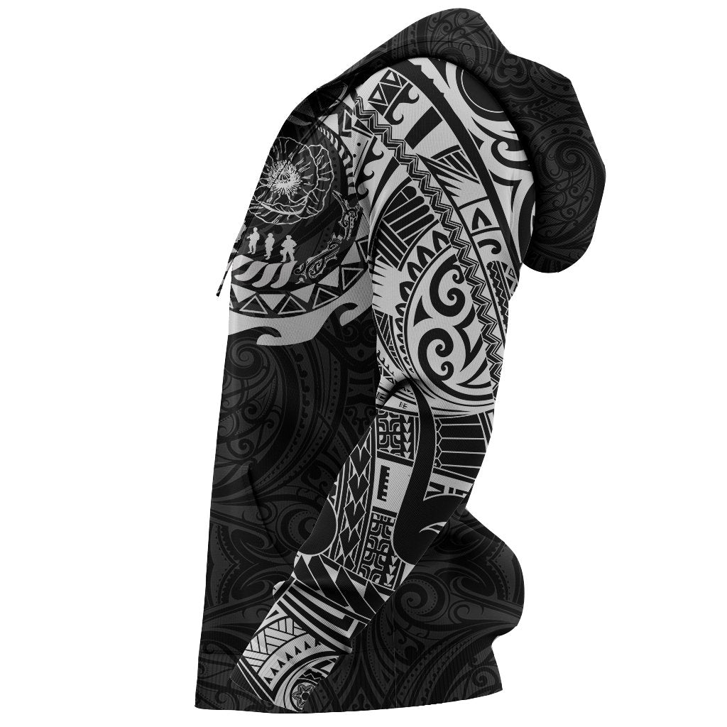 ANZAC Hoodie, New Zealand Lest We Forget Maori Tattoo Pullover Hoodie - Vibe Hoodie Shop