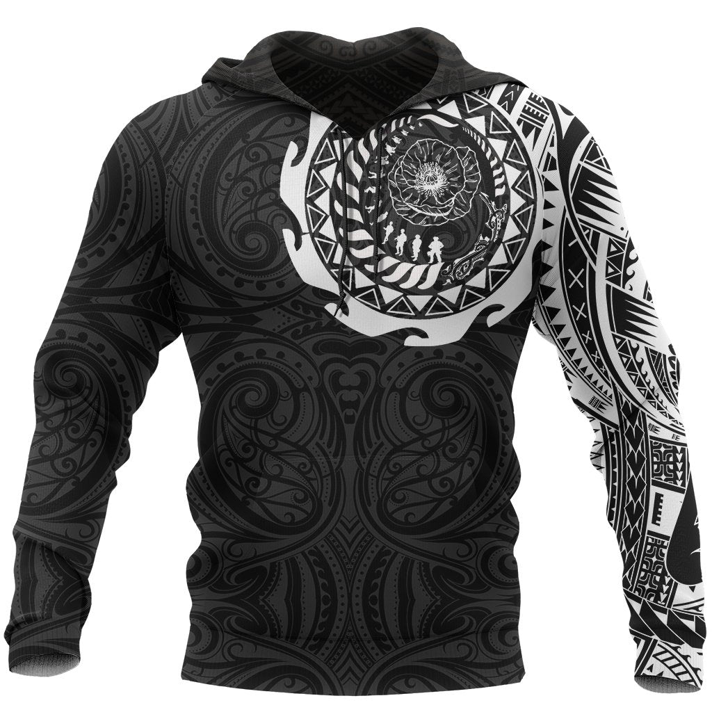 ANZAC Hoodie, New Zealand Lest We Forget Maori Tattoo Pullover Hoodie - Vibe Hoodie Shop