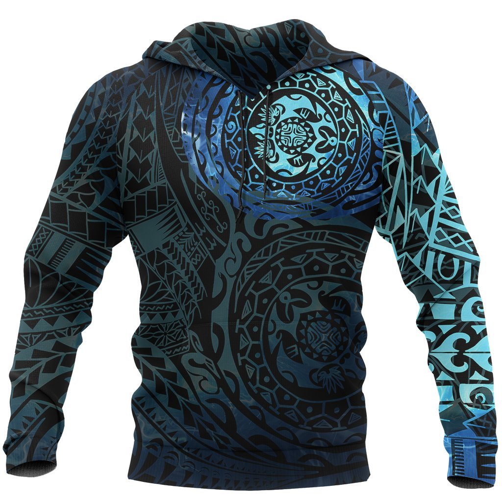 Maori Turtle Tattoo Hoodie, New Zealand Pullover Hoodie - Vibe Hoodie Shop