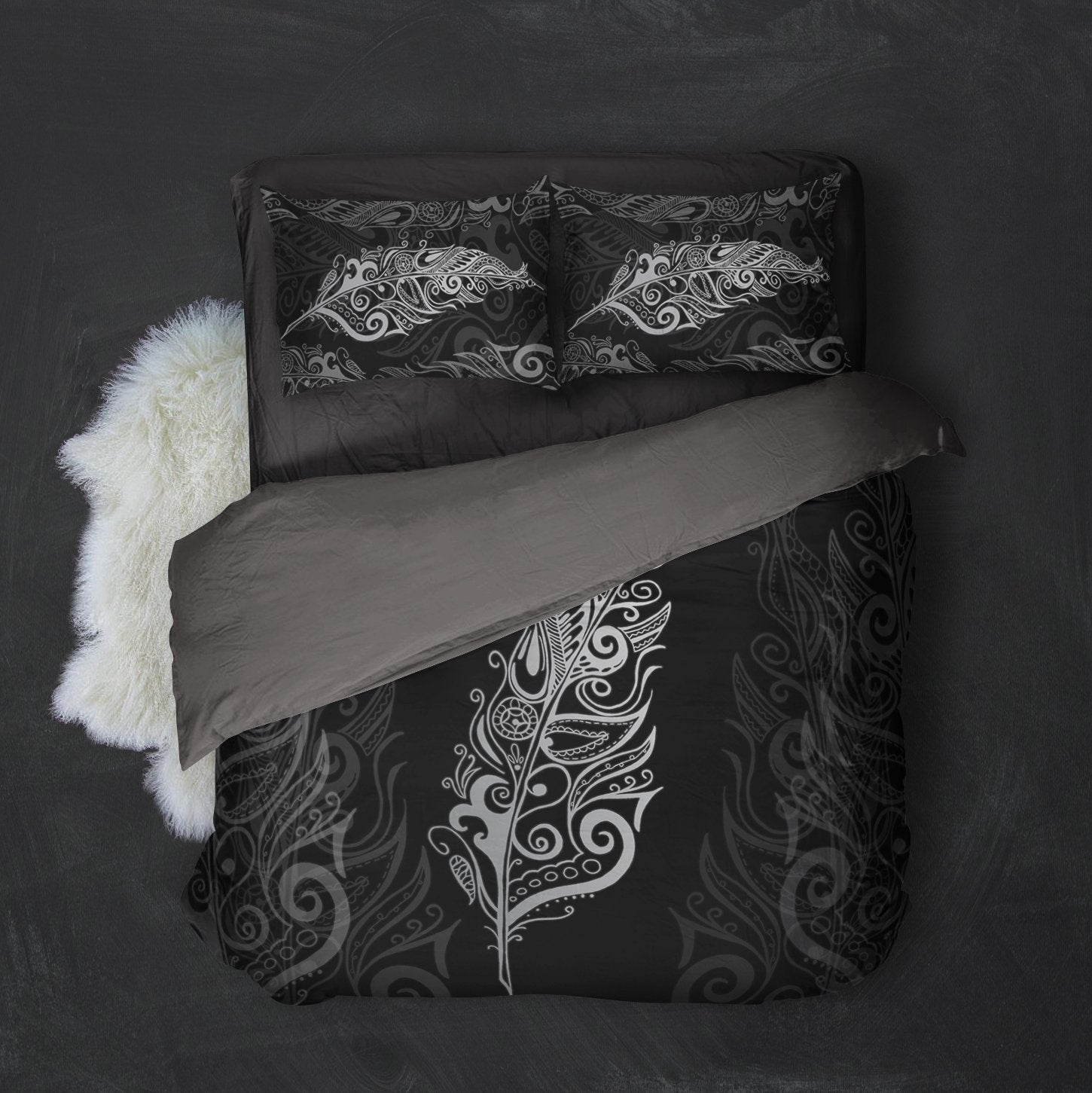 Light Silver Fern New Zealand Bedding Set - Vibe Hoodie Shop