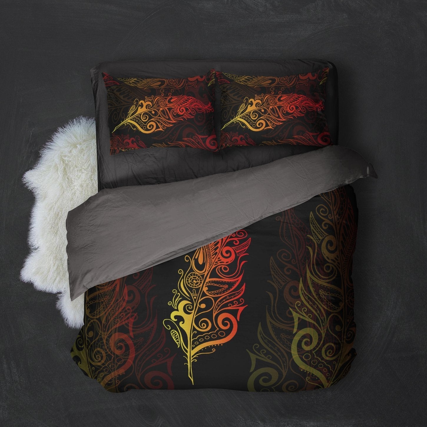 Light Silver Fern New Zealand Bedding Set - Sunset Vibe - Vibe Hoodie Shop