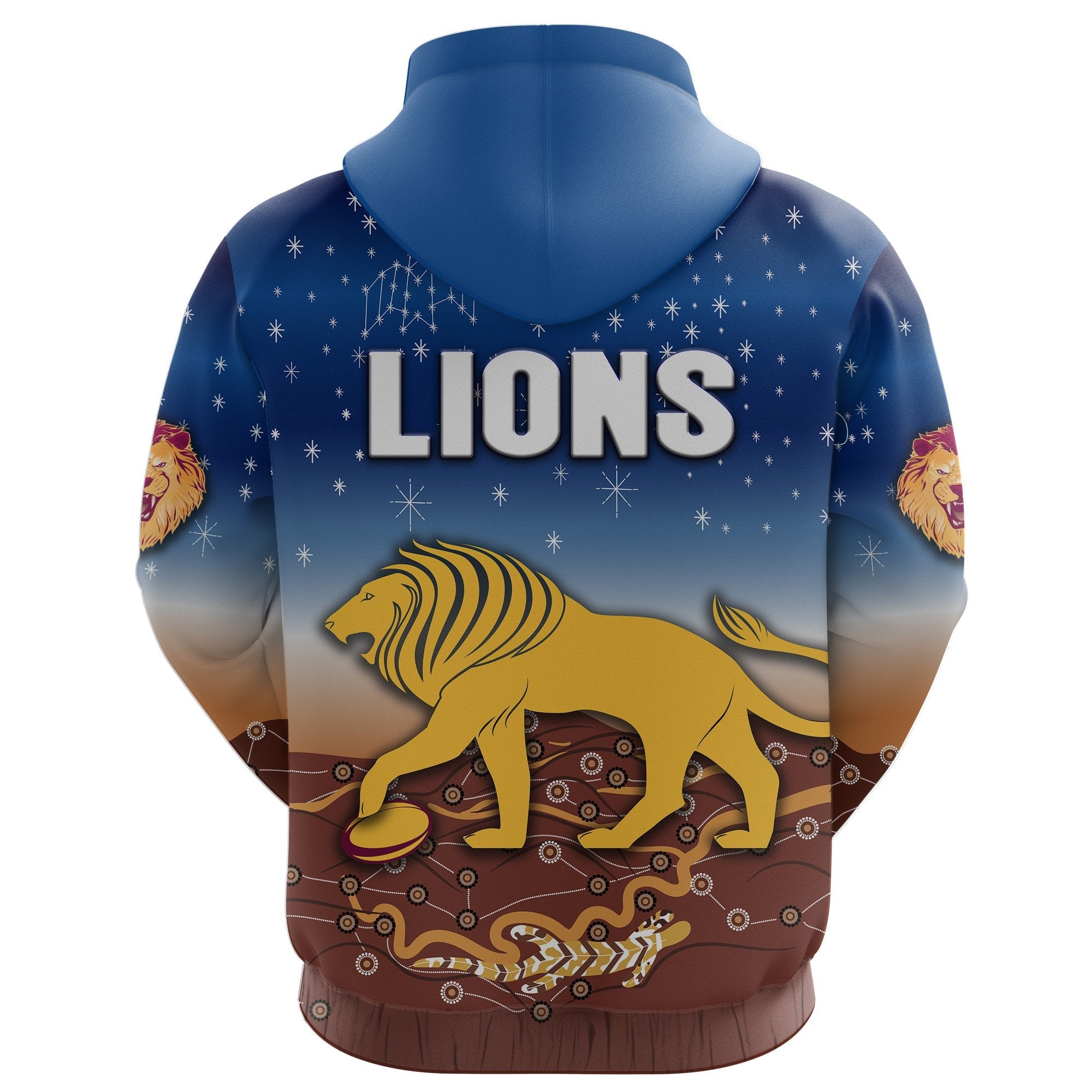 (Custom Personalised) Brisbane Lions Zip Hoodie Simple Indigenous - Vibe Hoodie Shop