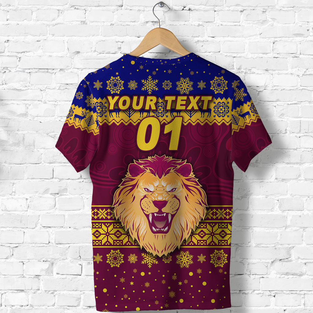 (Custom Personalised) Brisbane Lions T shirt Christmas Simple Style - Vibe Hoodie Shop