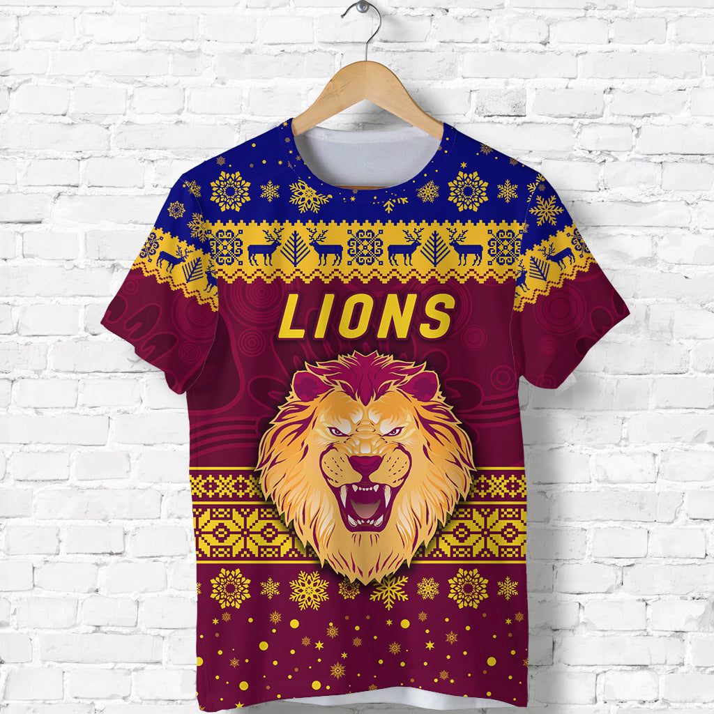 (Custom Personalised) Brisbane Lions T shirt Christmas Simple Style - Vibe Hoodie Shop