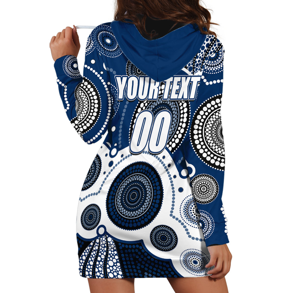 (Custom Personalised And Number) Cats AFL Hoodie Dress Aboriginal Patterns - Vibe Hoodie Shop