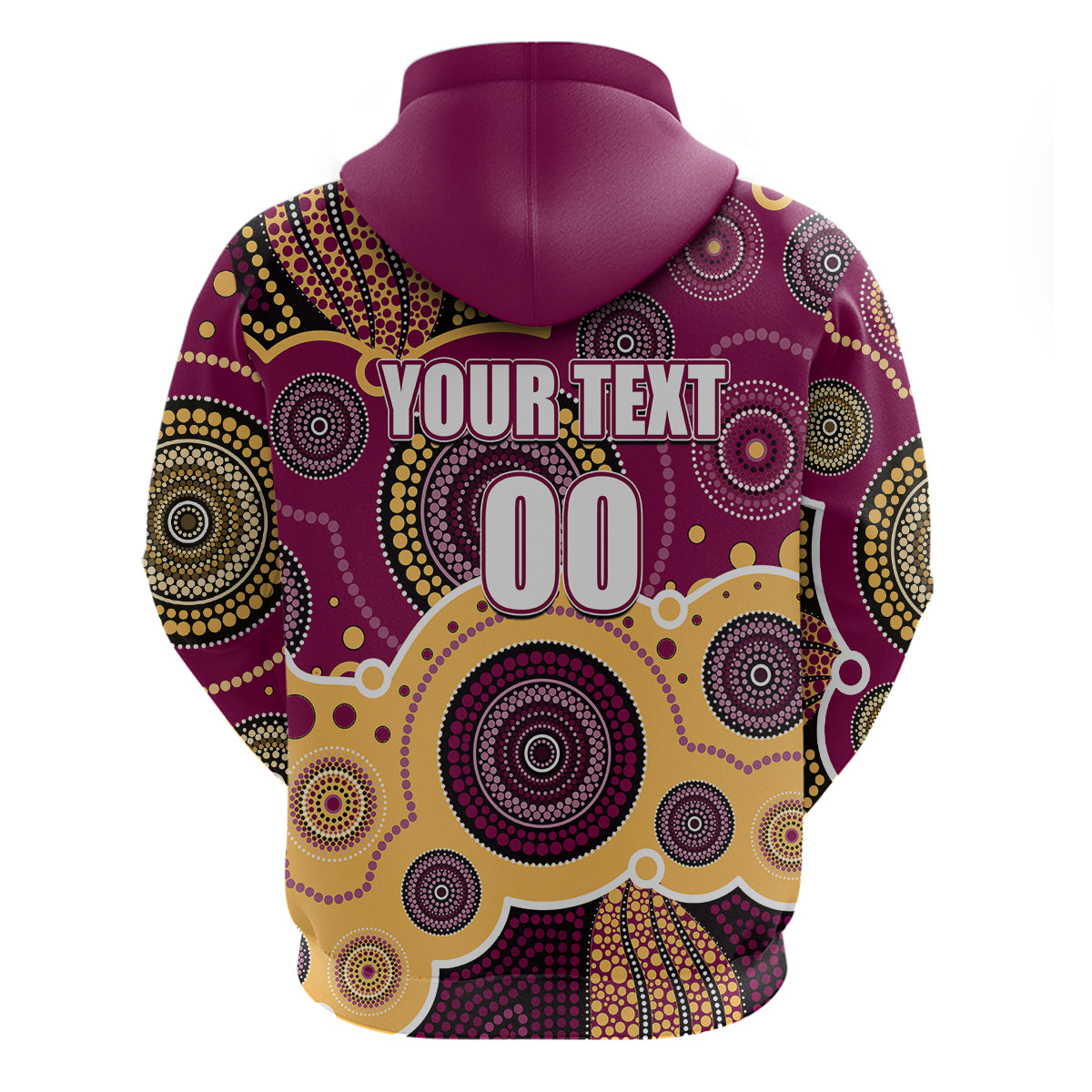 (Custom Personalised And Number) Lions AFL Hoodie Aboriginal Patterns LT6 - Vibe Hoodie Shop