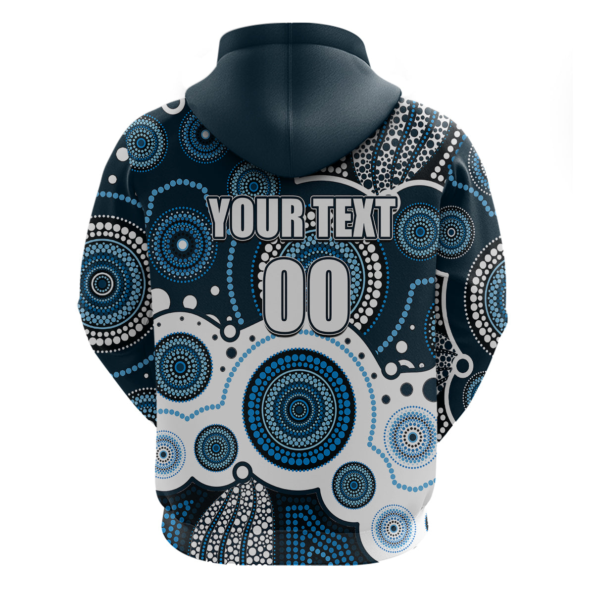 (Custom Personalised And Number) Blues AFL Hoodie Aboriginal Patterns LT6 - Vibe Hoodie Shop
