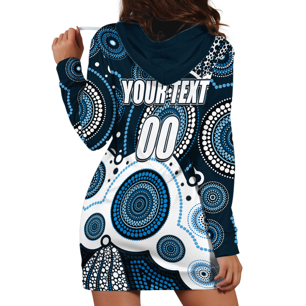 (Custom Personalised And Number) Blues AFL Hoodie Dress Aboriginal Patterns - Vibe Hoodie Shop