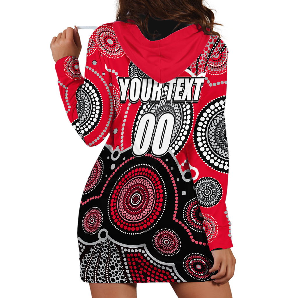 (Custom Personalised And Number) Bombers AFL Hoodie Dress Aboriginal Patterns - Vibe Hoodie Shop