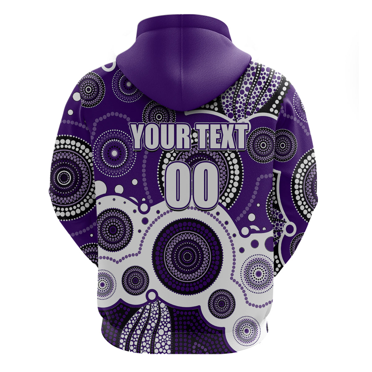 (Custom Personalised And Number) Freo AFL Hoodie Aboriginal Patterns LT6 - Vibe Hoodie Shop