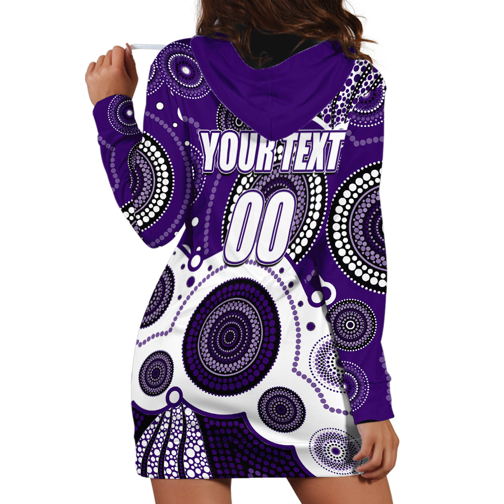 (Custom Personalised And Number) Freo AFL Hoodie Dress Aboriginal Patterns - Vibe Hoodie Shop