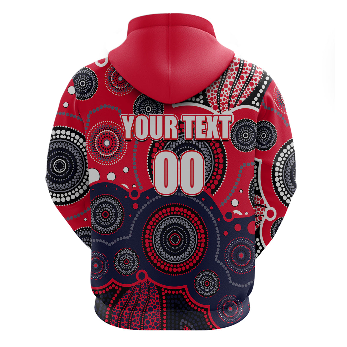(Custom Personalised And Number) Demons AFL Hoodie Aboriginal Patterns LT6 - Vibe Hoodie Shop