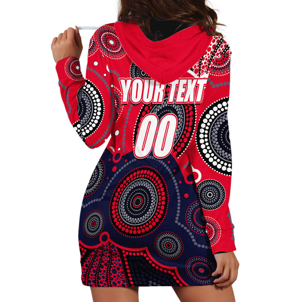 (Custom Personalised And Number) Demons AFL Hoodie Dress Aboriginal Patterns - Vibe Hoodie Shop