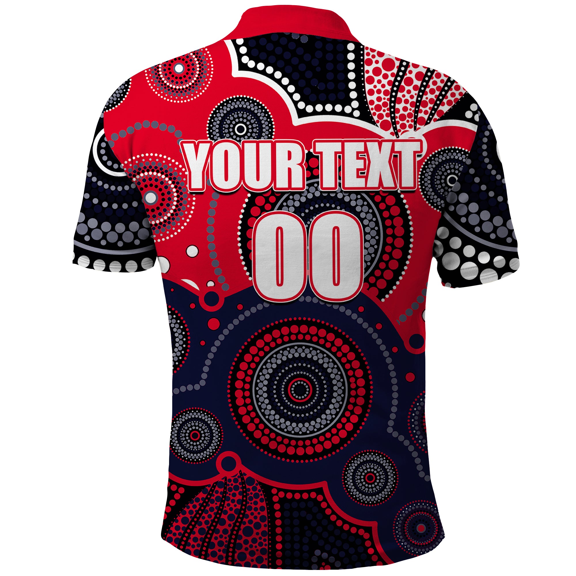 (Custom Personalised And Number) Demons AFL Polo Shirt Aboriginal Patterns - Vibe Hoodie Shop