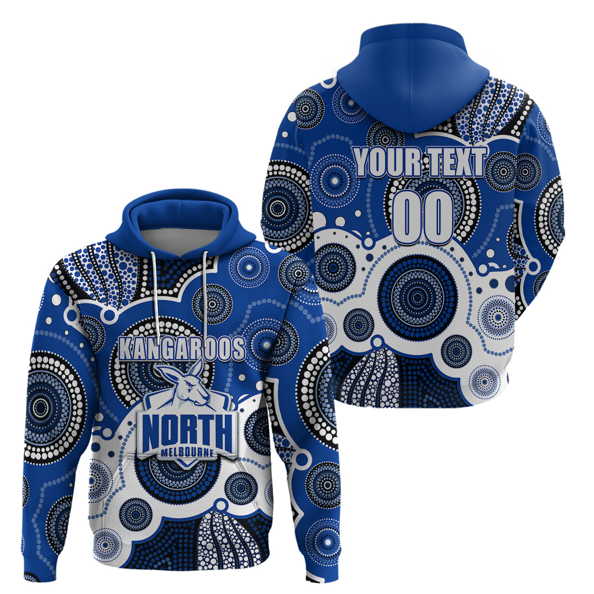 (Custom Personalised And Number) North AFL Hoodie Aboriginal Patterns LT6 - Vibe Hoodie Shop