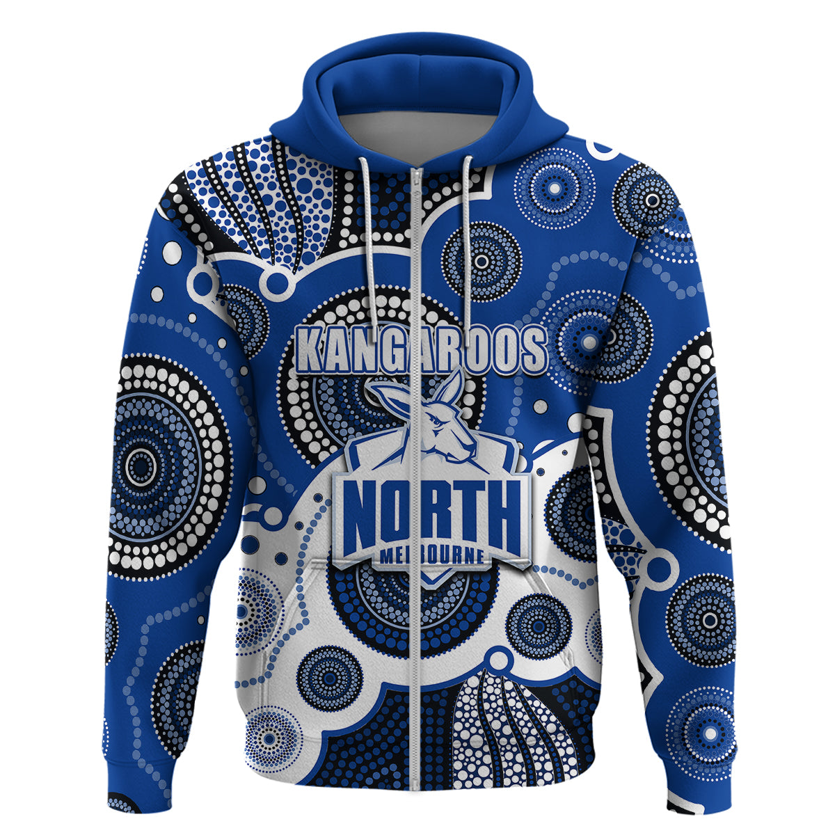 (Custom Personalised And Number) North AFL Hoodie Aboriginal Patterns LT6 - Vibe Hoodie Shop