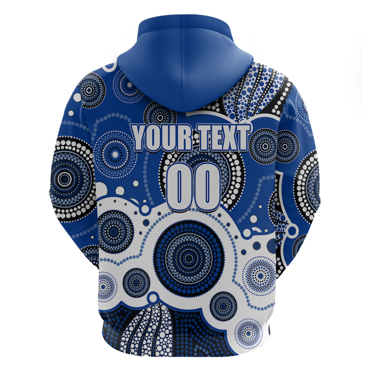 (Custom Personalised And Number) North AFL Hoodie Aboriginal Patterns LT6 - Vibe Hoodie Shop