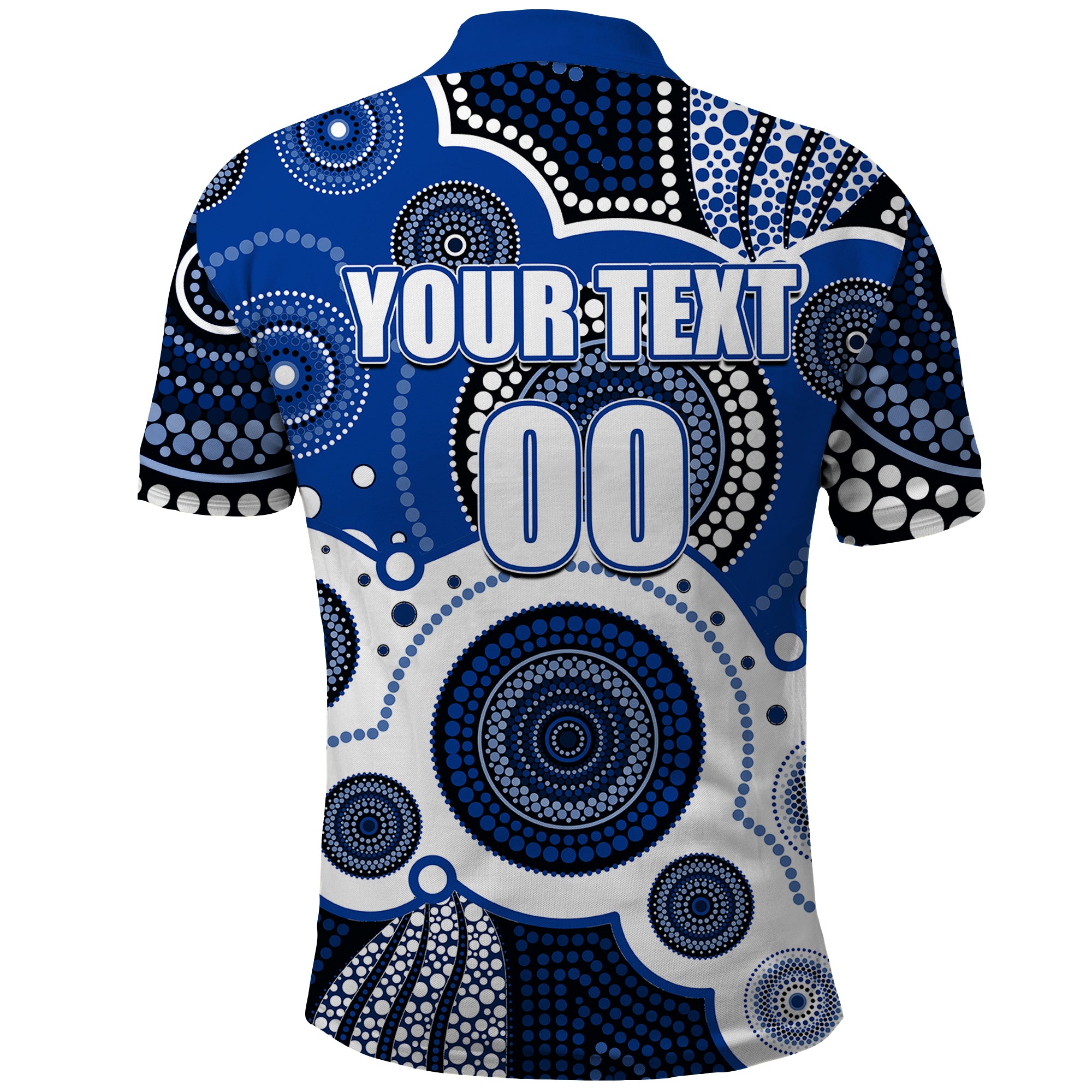 (Custom Personalised And Number) North AFL Polo Shirt Aboriginal Patterns - Vibe Hoodie Shop