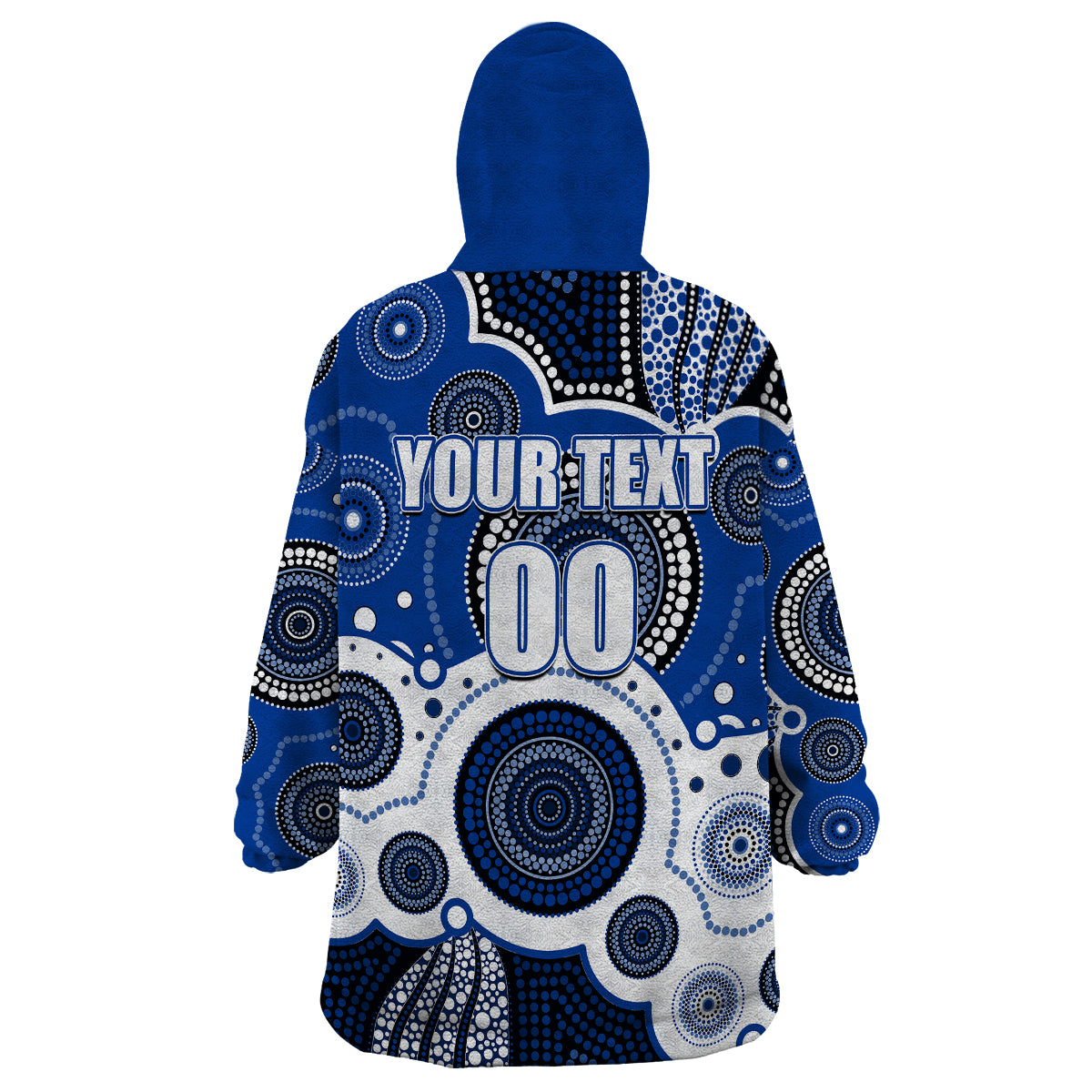 (Custom Personalised And Number) North AFL Wearable Blanket Hoodie Aboriginal Patterns - Vibe Hoodie Shop