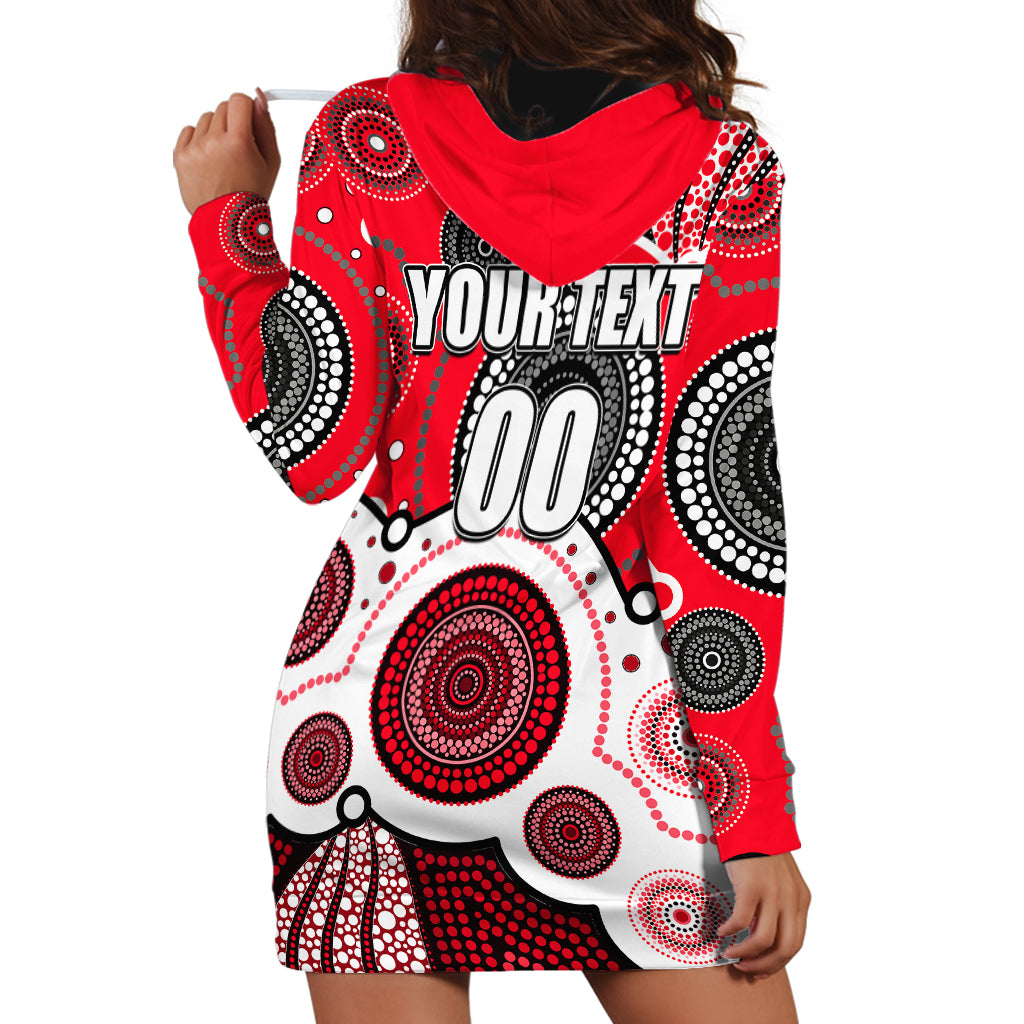 (Custom Personalised And Number) Saints AFL Hoodie Dress Aboriginal Patterns - Vibe Hoodie Shop