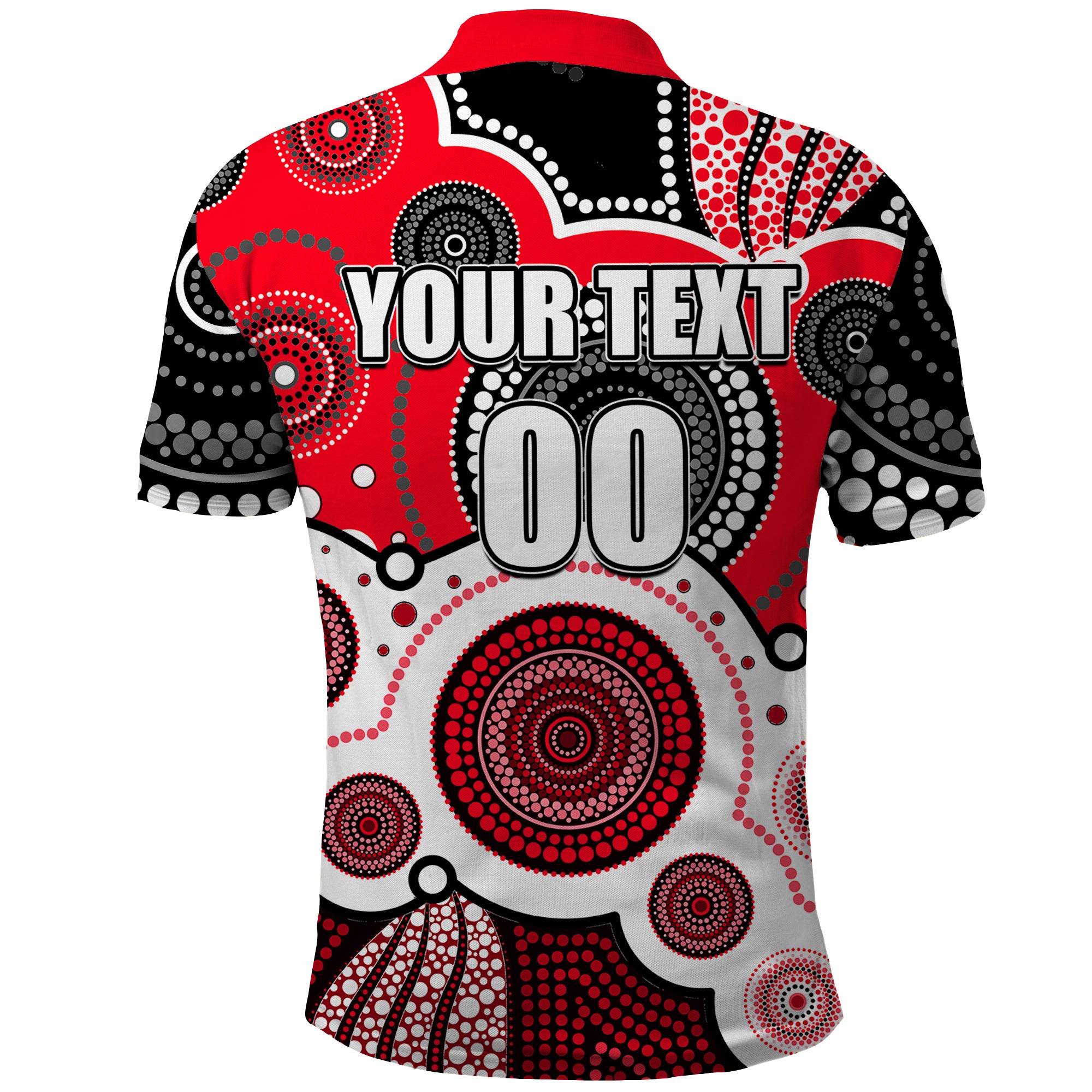 (Custom Personalised And Number) Saints AFL Polo Shirt Aboriginal Patterns - Vibe Hoodie Shop