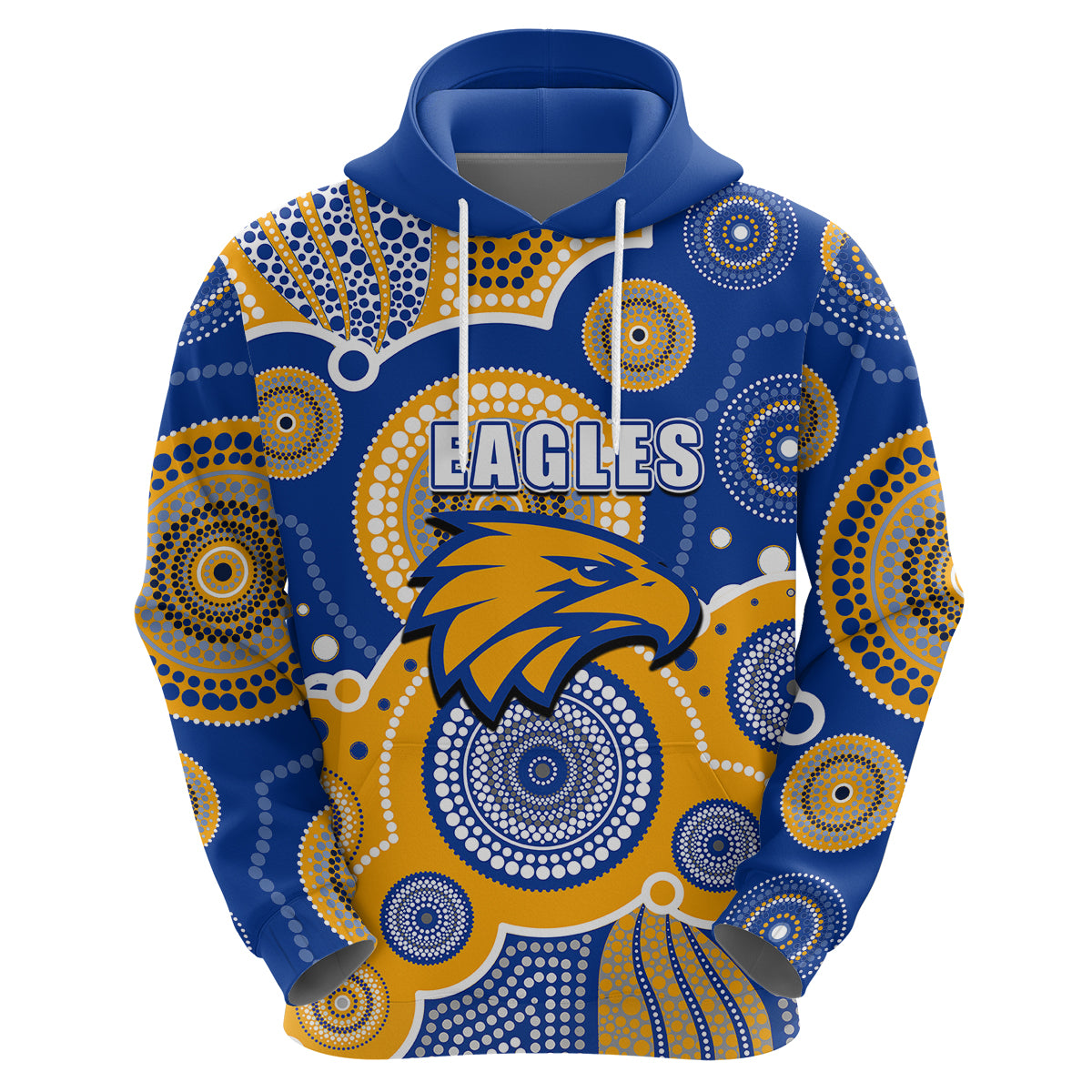 (Custom Personalised And Number) Eagles AFL Hoodie Aboriginal Patterns LT6 - Vibe Hoodie Shop