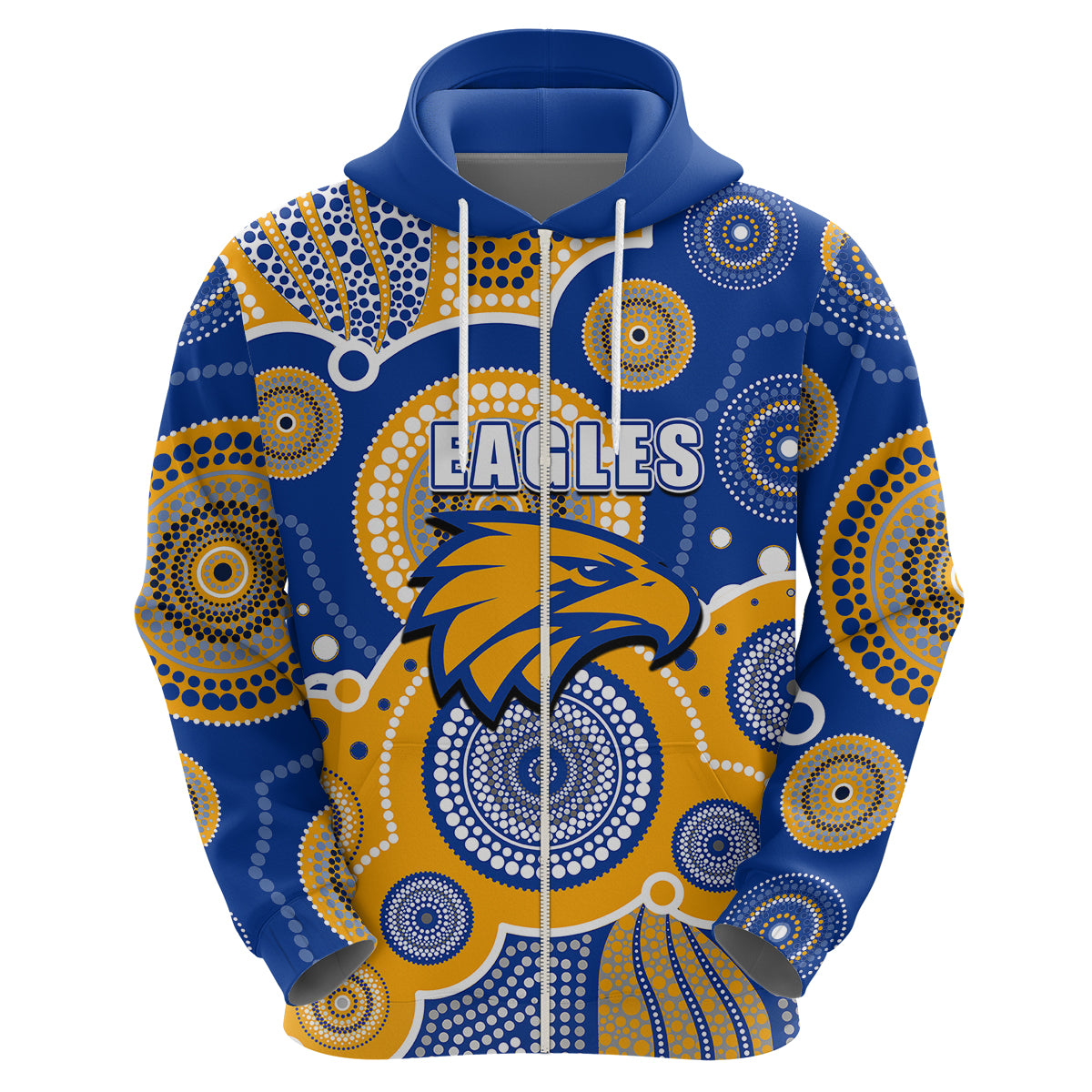 (Custom Personalised And Number) Eagles AFL Hoodie Aboriginal Patterns LT6 - Vibe Hoodie Shop