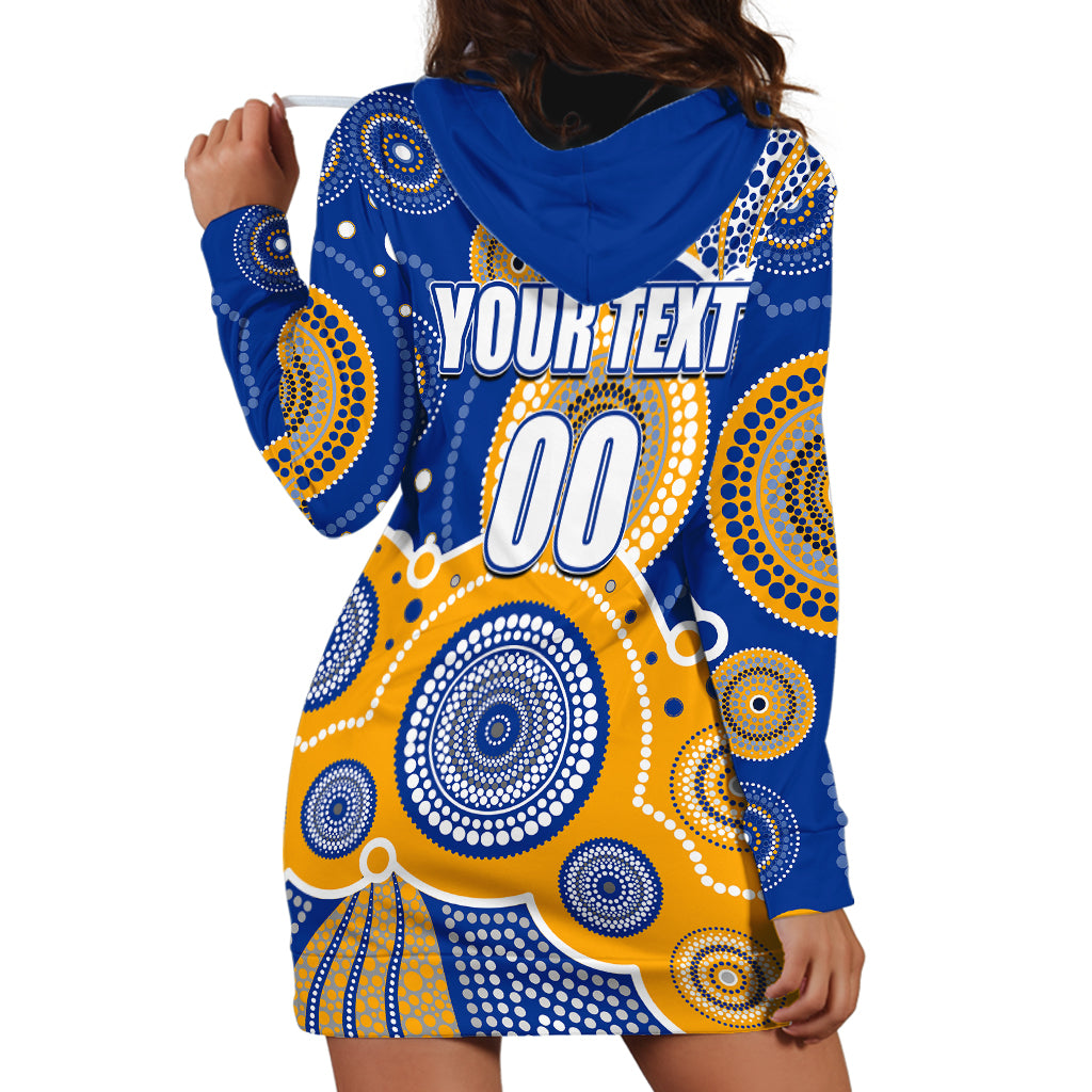 (Custom Personalised And Number) Eagles AFL Hoodie Dress Aboriginal Patterns - Vibe Hoodie Shop