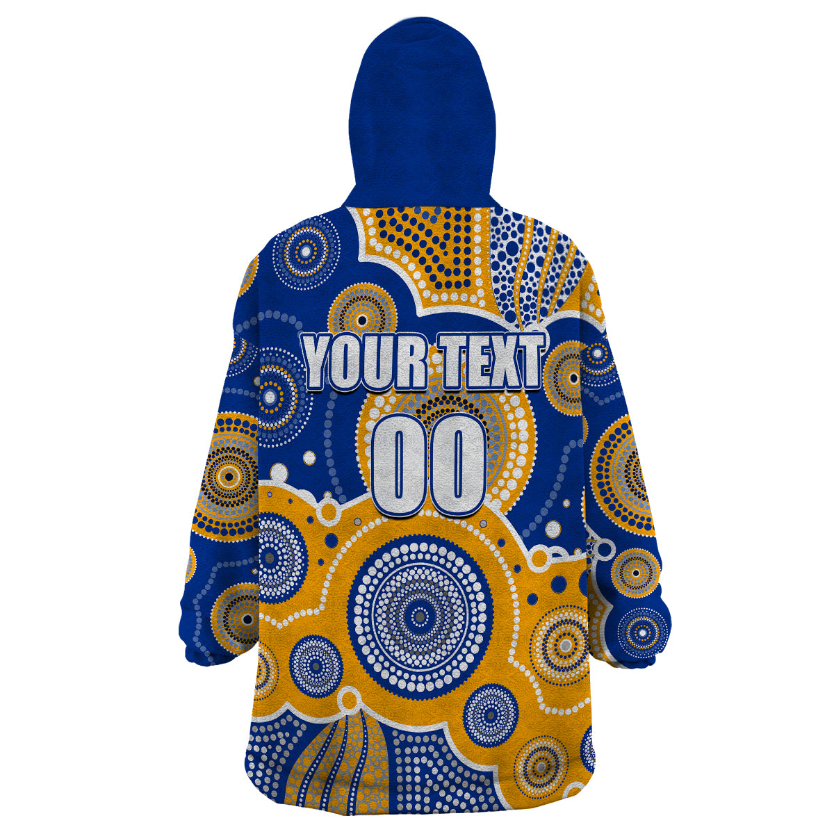 (Custom Personalised And Number) Eagles AFL Wearable Blanket Hoodie Aboriginal Patterns - Vibe Hoodie Shop