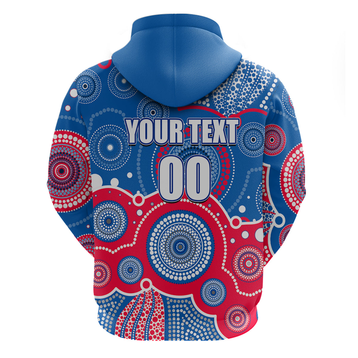 (Custom Personalised And Number) Bulldogs AFL Hoodie Aboriginal Patterns LT6 - Vibe Hoodie Shop