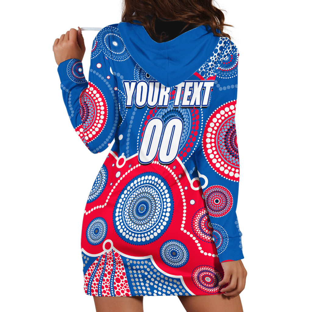 (Custom Personalised And Number) Bulldogs AFL Hoodie Dress Aboriginal Patterns - Vibe Hoodie Shop